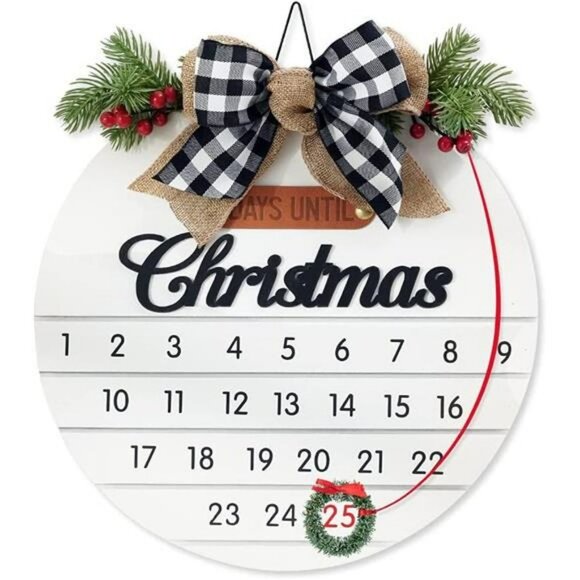 Christmas Hanging Sign Welcome Door Sign for Front Door Home Decoration (white) - Picture 5 of 6